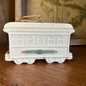 Lenox Christmas Ornament Yuletide Express Passenger Car Rare 1991, EUC Vintage